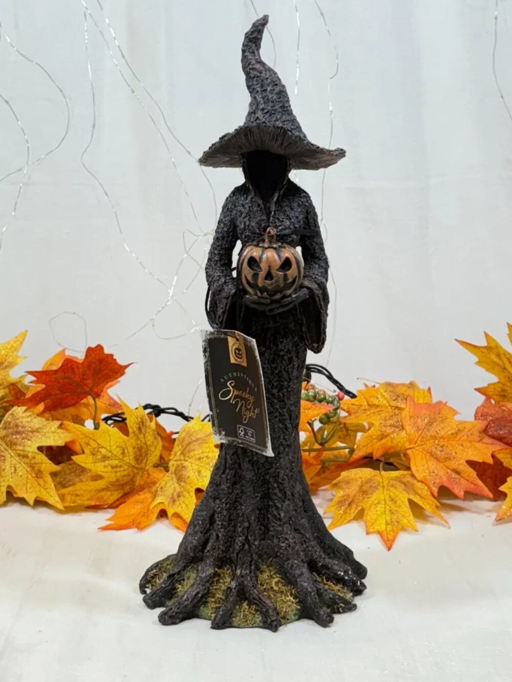 Halloween Spooky Night Faceless Witch Tree Figurine Jack O Lantern Figure New